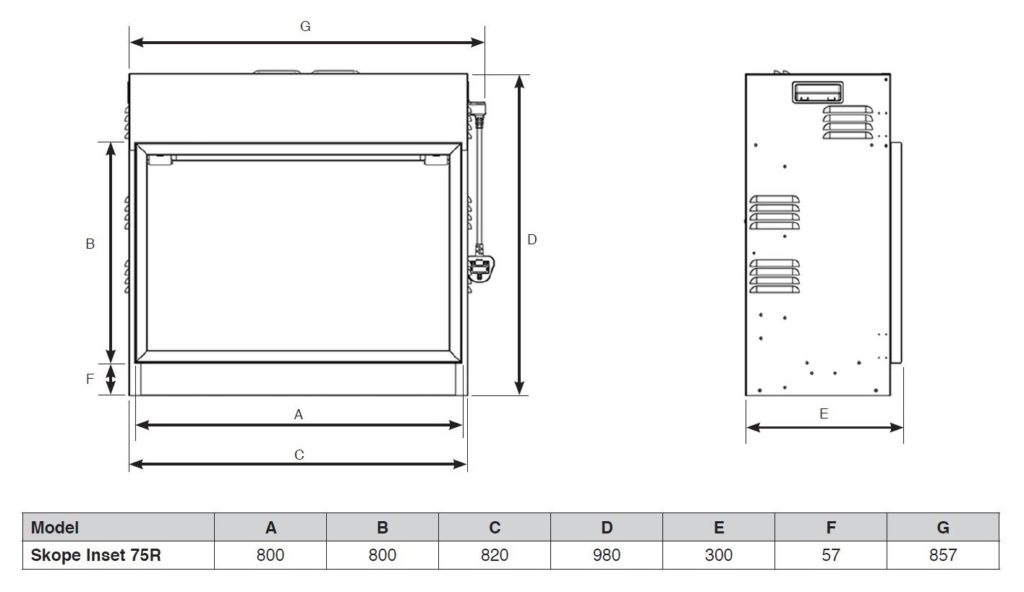 eReflex 75R Inset – Fireplace (Formerly Skope) – Esher Fireplaces